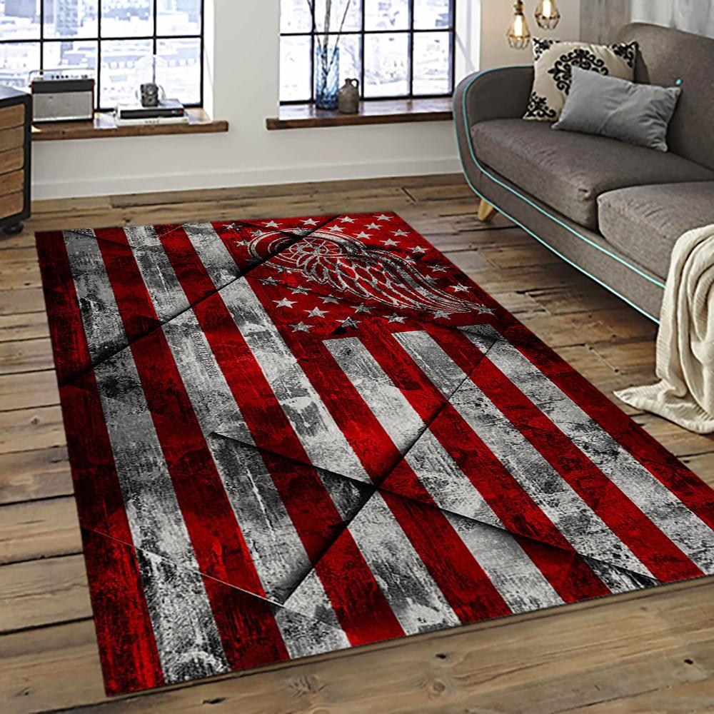 NHL Detroit Red Wings Hockey Team Logo Sport Carpet Rectangle Area Rug For Living Room DRW67