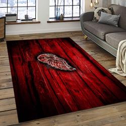 NHL Detroit Red Wings Hockey Team Logo Sport Carpet Rectangle Area Rug For Living Room DRW73