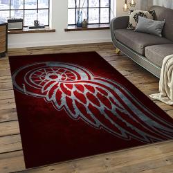 NHL Detroit Red Wings Hockey Team Logo Sport Carpet Rectangle Area Rug For Living Room DRW82