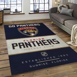 NHL Florida Panthers Hockey Team Logo Sport Carpet Rectangle Area Rug For Living Room FP10