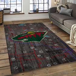 NHL Minnesota Wild Hockey Team Logo Sport Carpet Rectangle Area Rug For Living Room MW10