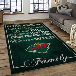 NHL Minnesota Wild Hockey Team Logo Sport Carpet Rectangle Area Rug For Living Room MW14