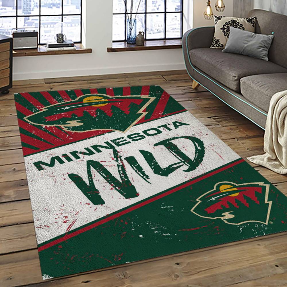 NHL Minnesota Wild Hockey Team Logo Sport Carpet Rectangle Area Rug For Living Room MW16