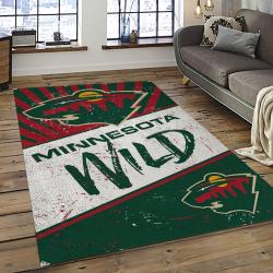 NHL Minnesota Wild Hockey Team Logo Sport Carpet Rectangle Area Rug For Living Room MW16