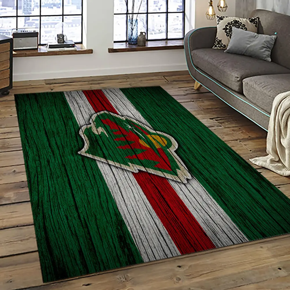 NHL Minnesota Wild Hockey Team Logo Sport Carpet Rectangle Area Rug For Living Room MW22