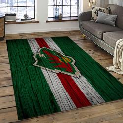 NHL Minnesota Wild Hockey Team Logo Sport Carpet Rectangle Area Rug For Living Room MW22