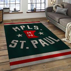 NHL Minnesota Wild Hockey Team Logo Sport Carpet Rectangle Area Rug For Living Room MW23