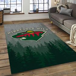 NHL Minnesota Wild Hockey Team Logo Sport Carpet Rectangle Area Rug For Living Room MW25