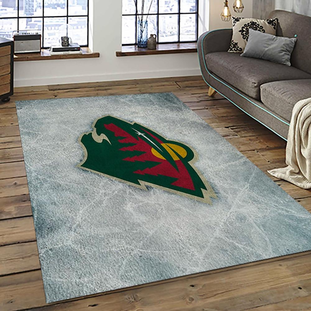 NHL Minnesota Wild Hockey Team Logo Sport Carpet Rectangle Area Rug For Living Room MW30
