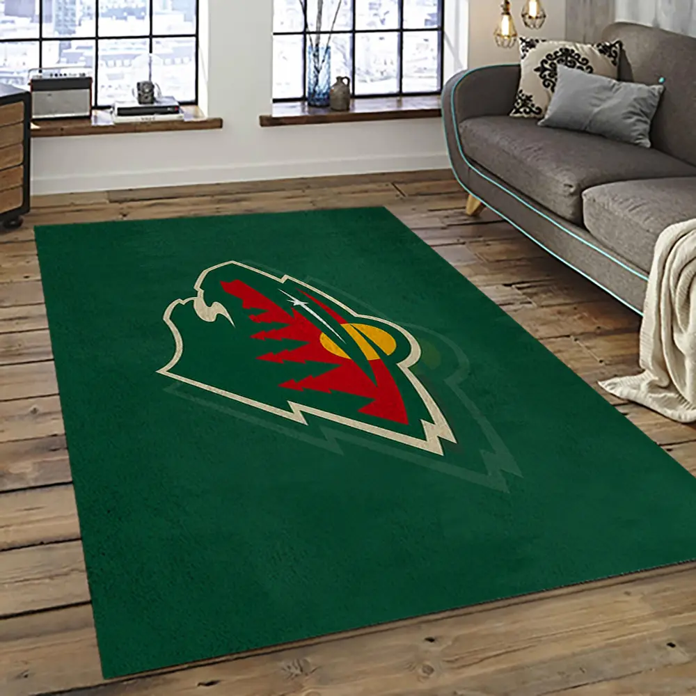 NHL Minnesota Wild Hockey Team Logo Sport Carpet Rectangle Area Rug For Living Room MW34