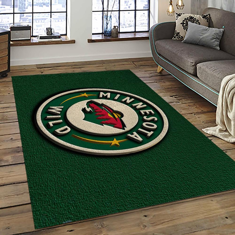 NHL Minnesota Wild Hockey Team Logo Sport Carpet Rectangle Area Rug For Living Room MW37