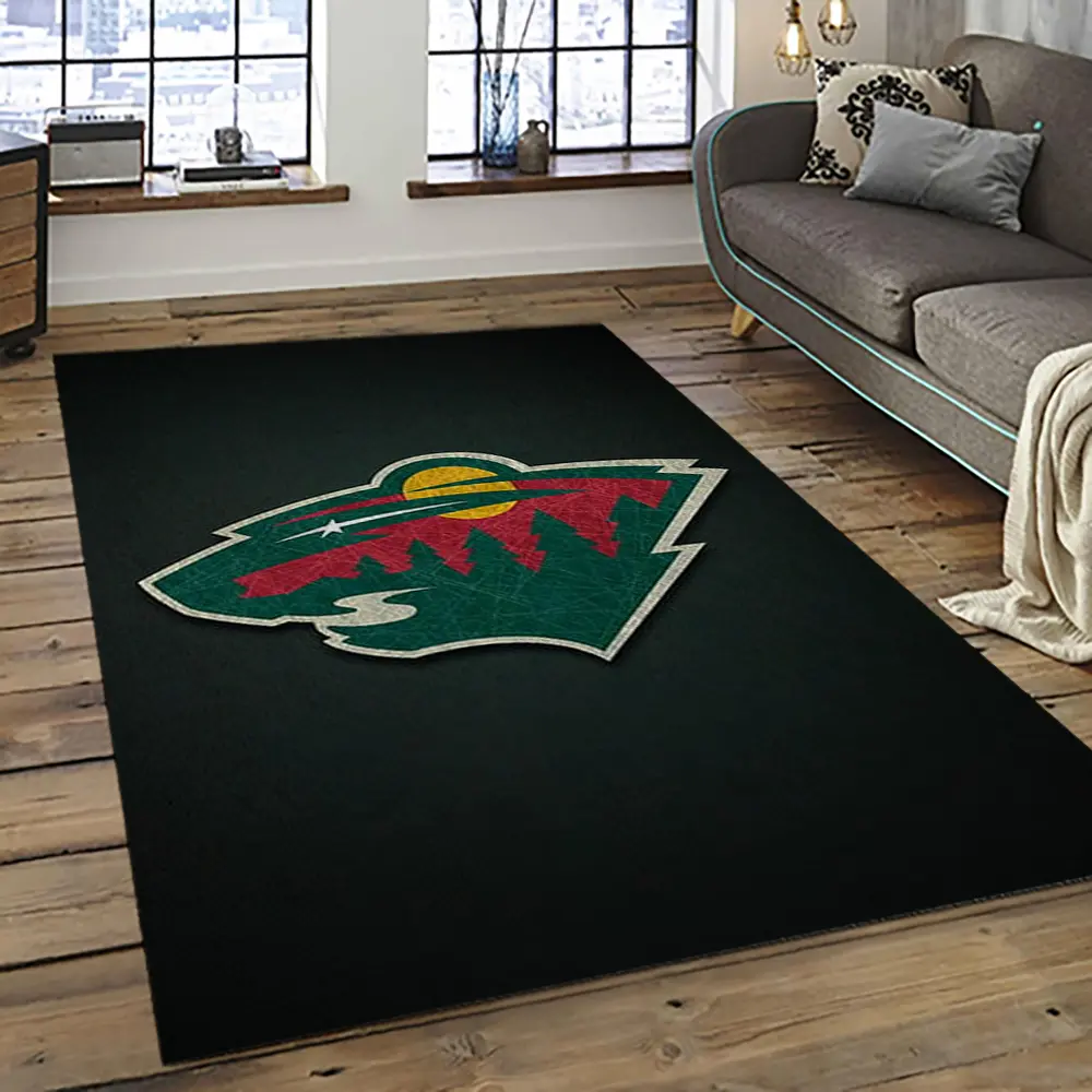 NHL Minnesota Wild Hockey Team Logo Sport Carpet Rectangle Area Rug For Living Room MW55
