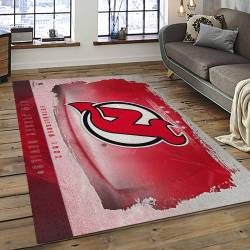 NHL New Jersey Devils Hockey Team Logo Sport Carpet Rectangle Area Rug For Living Room NJD05