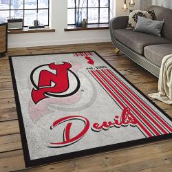 NHL New Jersey Devils Hockey Team Logo Sport Carpet Rectangle Area Rug For Living Room NJD07