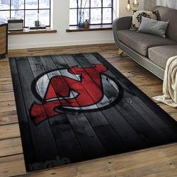 NHL New Jersey Devils Hockey Team Logo Sport Carpet Rectangle Area Rug For Living Room NJD20