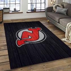 NHL New Jersey Devils Hockey Team Logo Sport Carpet Rectangle Area Rug For Living Room NJD21
