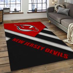 NHL New Jersey Devils Hockey Team Logo Sport Carpet Rectangle Area Rug For Living Room NJD23