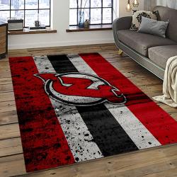 NHL New Jersey Devils Hockey Team Logo Sport Carpet Rectangle Area Rug For Living Room NJD38