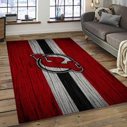 NHL New Jersey Devils Hockey Team Logo Sport Carpet Rectangle Area Rug For Living Room NJD40