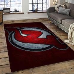 NHL New Jersey Devils Hockey Team Logo Sport Carpet Rectangle Area Rug For Living Room NJD44