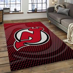 NHL New Jersey Devils Hockey Team Logo Sport Carpet Rectangle Area Rug For Living Room NJD50