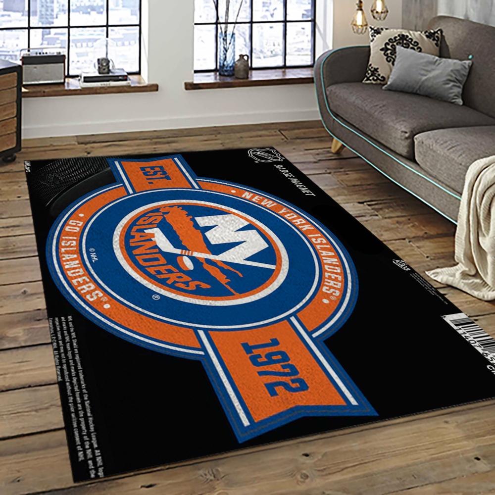 NHL New York Islanders Hockey Team Logo Sport Carpet Rectangle Area Rug For Living Room NYI18