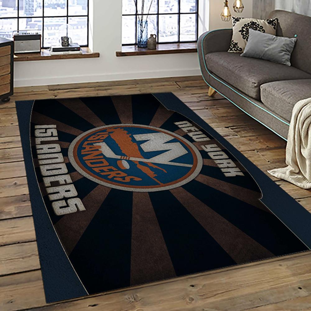 NHL New York Islanders Hockey Team Logo Sport Carpet Rectangle Area Rug For Living Room NYI24