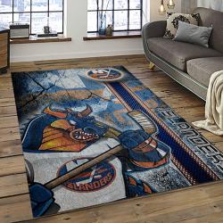 NHL New York Islanders Hockey Team Logo Sport Carpet Rectangle Area Rug For Living Room NYI37