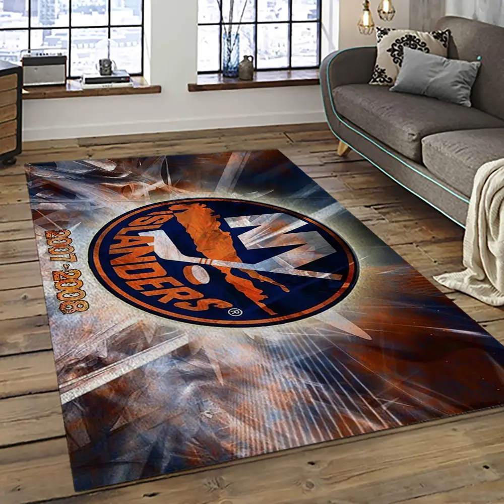NHL New York Islanders Hockey Team Logo Sport Carpet Rectangle Area Rug For Living Room NYI54
