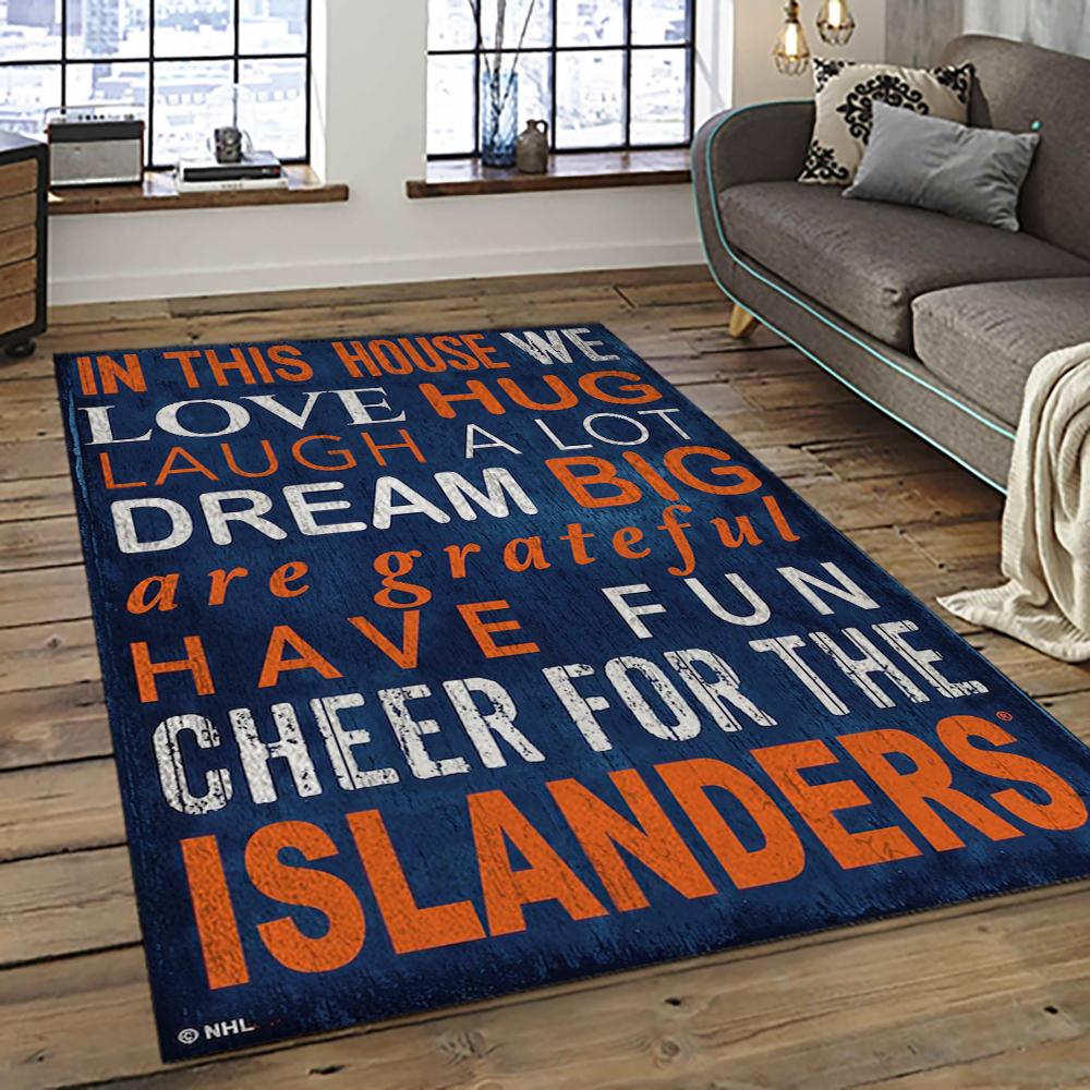 NHL New York Islanders Hockey Team Logo Sport Carpet Rectangle Area Rug For Living Room NYI8