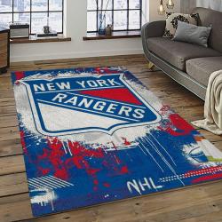 NHL New York Rangers Hockey Team Logo Sport Carpet Rectangle Area Rug For Living Room NYR04