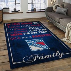 NHL New York Rangers Hockey Team Logo Sport Carpet Rectangle Area Rug For Living Room NYR08