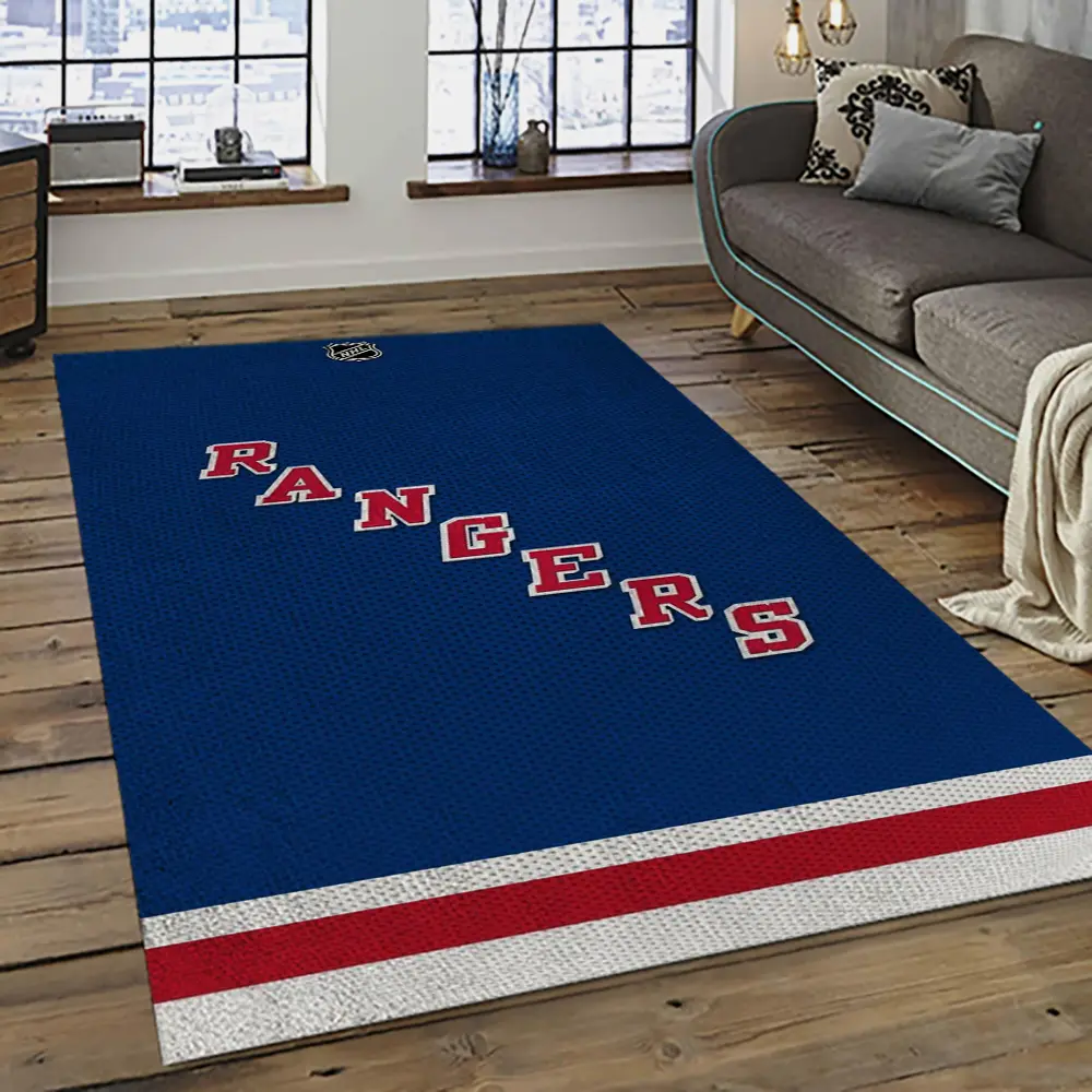 NHL New York Rangers Hockey Team Logo Sport Carpet Rectangle Area Rug For Living Room NYR13