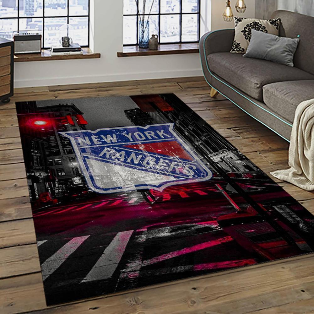 NHL New York Rangers Hockey Team Logo Sport Carpet Rectangle Area Rug For Living Room NYR15