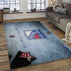NHL New York Rangers Hockey Team Logo Sport Carpet Rectangle Area Rug For Living Room NYR21