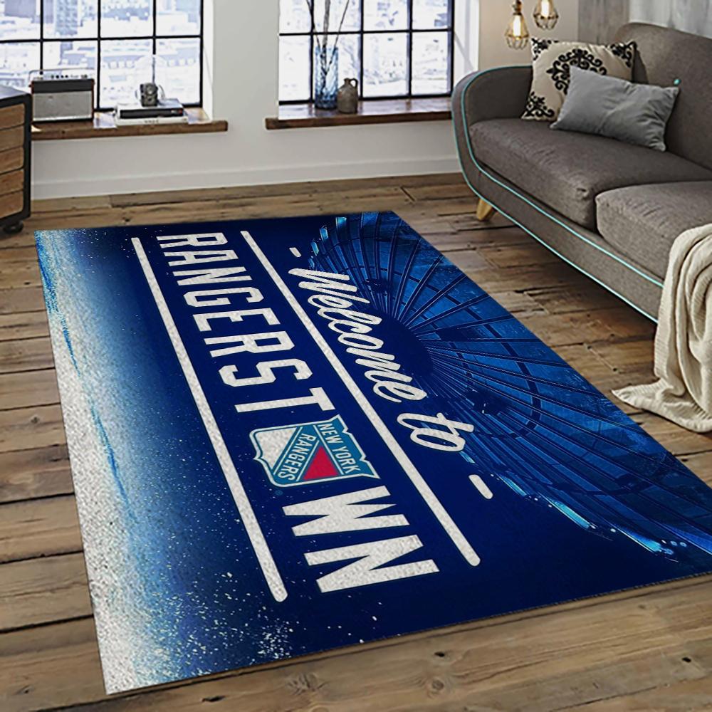 NHL New York Rangers Hockey Team Logo Sport Carpet Rectangle Area Rug For Living Room NYR28
