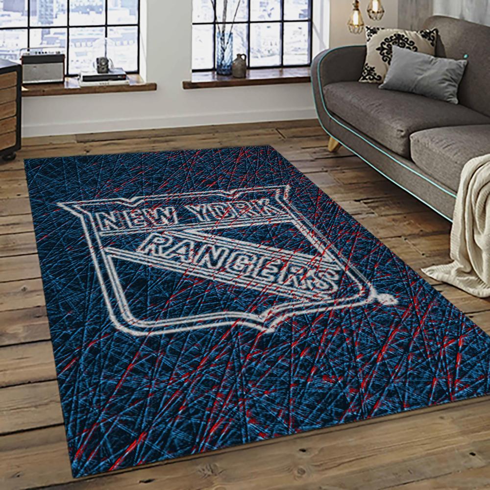 NHL New York Rangers Hockey Team Logo Sport Carpet Rectangle Area Rug For Living Room NYR31