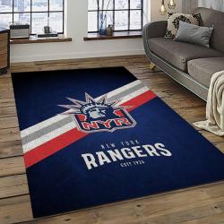 NHL New York Rangers Hockey Team Logo Sport Carpet Rectangle Area Rug For Living Room NYR40