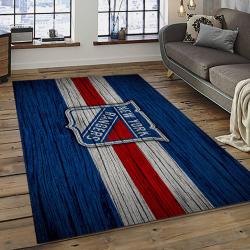 NHL New York Rangers Hockey Team Logo Sport Carpet Rectangle Area Rug For Living Room NYR41
