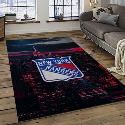NHL New York Rangers Hockey Team Logo Sport Carpet Rectangle Area Rug For Living Room NYR42