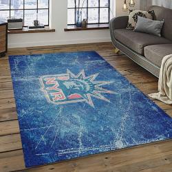 NHL New York Rangers Hockey Team Logo Sport Carpet Rectangle Area Rug For Living Room NYR44