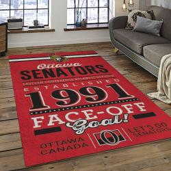 NHL Ottawa Senators Hockey Team Logo Sport Carpet Rectangle Area Rug For Living Room OS20