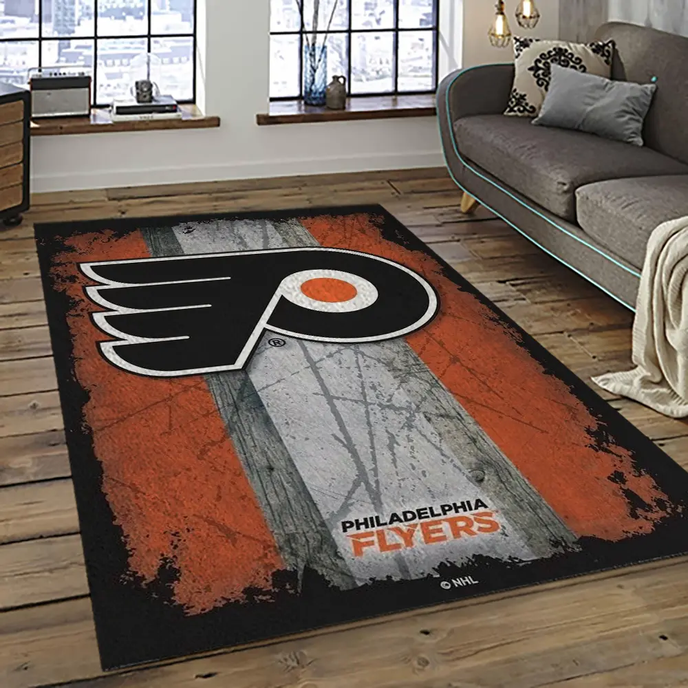 NHL Philadelphia Flyers Hockey Team Logo Sport Carpet Rectangle Area Rug For Living Room PF15
