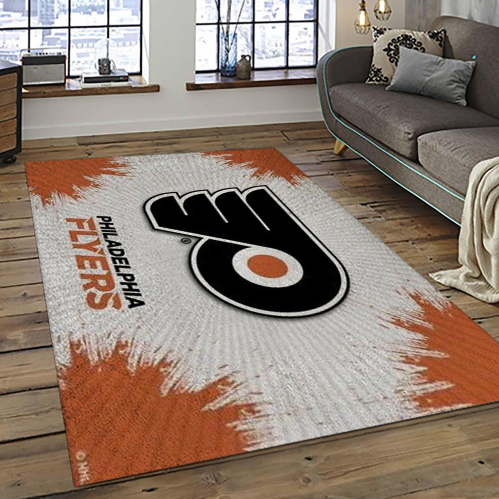 NHL Philadelphia Flyers Hockey Team Logo Sport Carpet Rectangle Area Rug For Living Room PF16