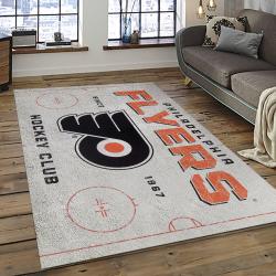 NHL Philadelphia Flyers Hockey Team Logo Sport Carpet Rectangle Area Rug For Living Room PF18