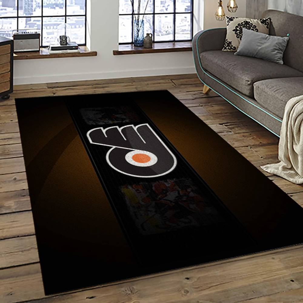NHL Philadelphia Flyers Hockey Team Logo Sport Carpet Rectangle Area Rug For Living Room PF22