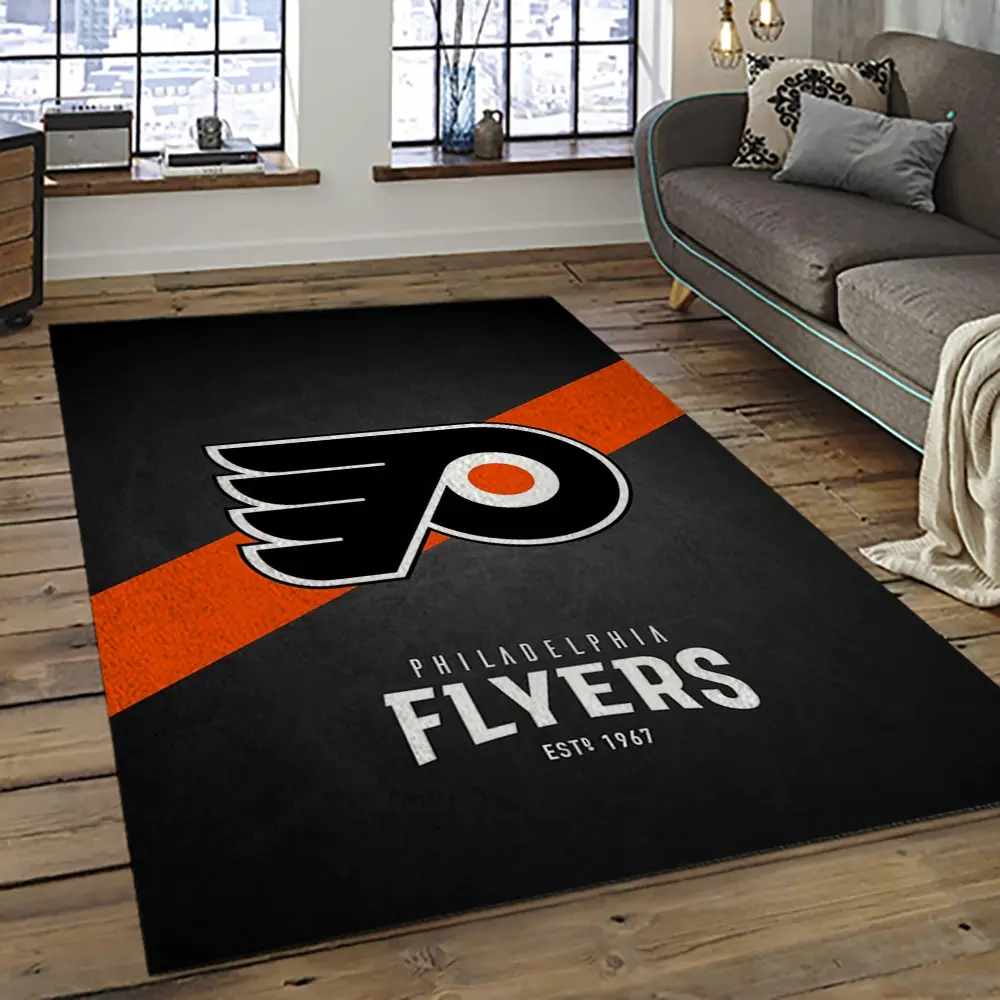 NHL Philadelphia Flyers Hockey Team Logo Sport Carpet Rectangle Area Rug For Living Room PF28