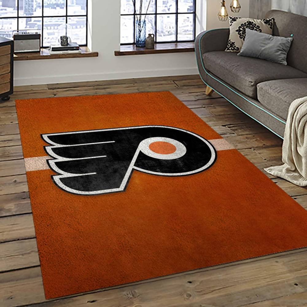 NHL Philadelphia Flyers Hockey Team Logo Sport Carpet Rectangle Area Rug For Living Room PF29