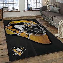 NHL Pittsburgh Penguins Hockey Team Logo Sport Carpet Rectangle Area Rug For Living Room PP21