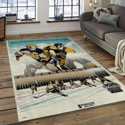 NHL Pittsburgh Penguins Hockey Team Logo Sport Carpet Rectangle Area Rug For Living Room PP24